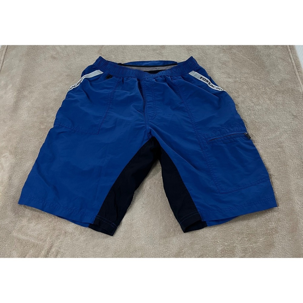 FOX Racing Shorts Mens size Medium Blue Lined Activewear MX Moto Athletic‎